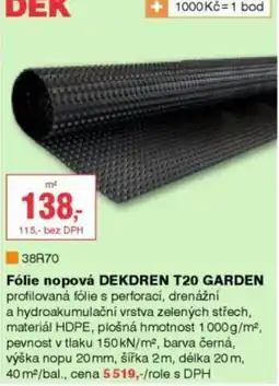 DEK Dek fólie nopová dekdren t20 garden nabídka