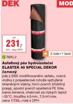 DEK Asfaltový pás hydroizolační elastek 40 special dekor červený nabídka