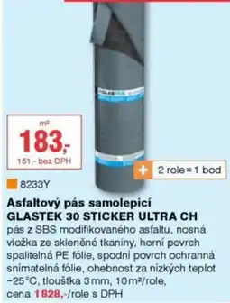DEK Glastek asfaltový pás samolepicí 30 sticker ultra ch nabídka