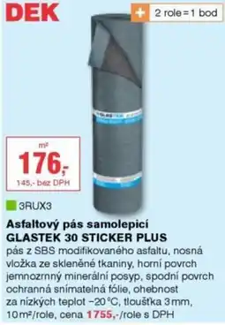 DEK Dek asfaltový pás samolepicí glastek 30 sticker plus nabídka