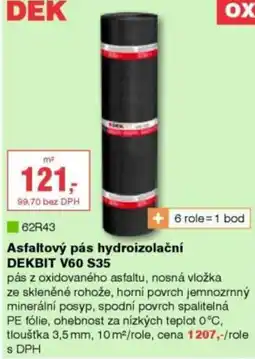 DEK Dek asfaltový pás hydroizolační dekbit v60 s35 nabídka