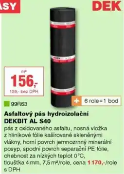DEK Dek asphaltový pás hydroizolační dekbit al s40 nabídka