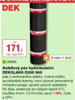 DEK Dek asfaltový pás hydroizolační dekglass g200 s40 nabídka
