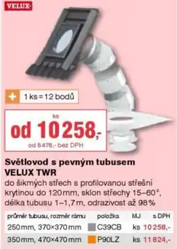 DEK Velux světlovod s pevným tubusem twr nabídka