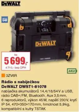 DEK Dewalt rádio s nabíječkou dwst1-81078 nabídka