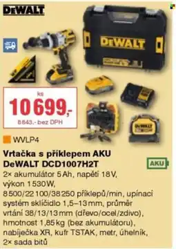 DEK Dewalt vrtačka s příklepem aku dcd1007h2t nabídka