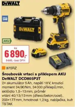 DEK Dewalt šroubovák vrtací s příklepem aku dcd805p2t nabídka