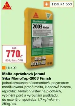 DEK Sika Malta správková jemná Sika MonoTop-2003 Finish nabídka