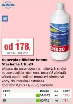 DEK Stachema superplastifikátor betonu ch520 nabídka