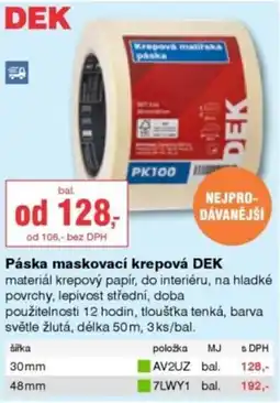 DEK DEK páska maskovací krepová nabídka