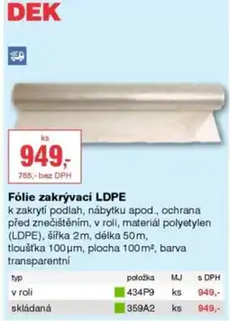 DEK Dek fólie zakrývací ldpe nabídka
