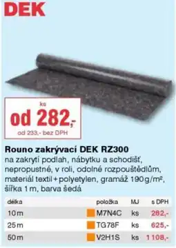 DEK Dek rouno zakrývací rz300 nabídka