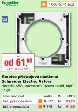 DEK Schneider Electric Krabice přístrojová nástěnná Asfora nabídka
