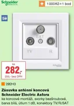 DEK Zasuvka antenni Koncova Schneider Electric Asfora nabídka