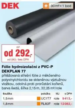 DEK DEK Fólie hydroizolační z PVC-P DEKPLAN 77 nabídka