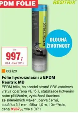 DEK Resitrix fólie hydroizolační z epdm nabídka