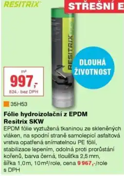 DEK Resitrix fólie hydroizolační z epdm nabídka