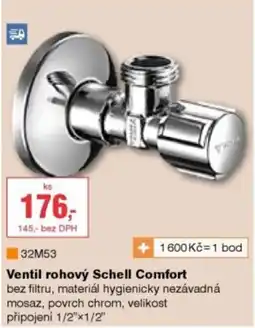 DEK Schell Comfort ventil rohový nabídka