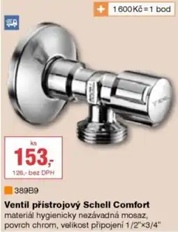 DEK Schell Comfort ventil přístrojový nabídka