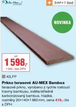 DEK Au-Mex prkno terasové bambus nabídka