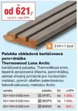 DEK Thermowood Luna Arctic palubka obkladová kartáčovaná pero+dražka nabídka