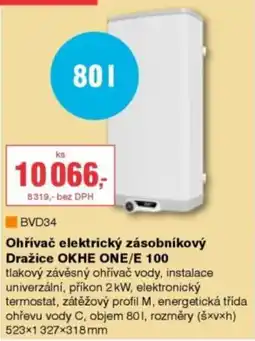 DEK Dražice ohřivač elektrický zásobníkový okhe one/e 100 nabídka