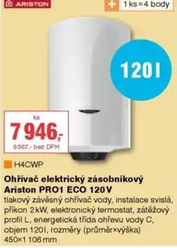 DEK Ariston ohřívač elektrický zásobníkový PRO1 ECO 120 V nabídka