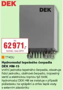 DEK Dek hydromodul tepelného čerpadla hm-15 nabídka