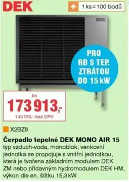 DEK Dek čerpadlo tepelné mono air 15 nabídka