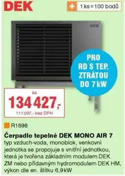 DEK Dek čerpadlo tepelné mono air 7 nabídka