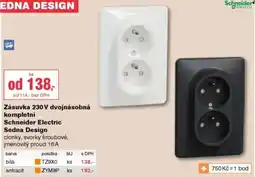 DEK Schneider Electric Zásuvka 230 V dvojnásobná kompletní Sedna Design nabídka
