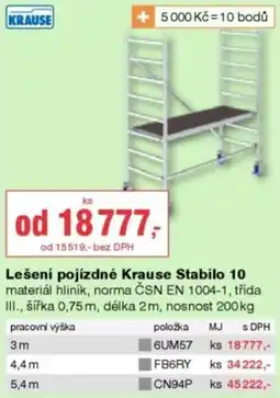 DEK Krause lešení pojízdné Stabilo 10 nabídka