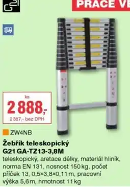 DEK Zebrik teleskopicky G21 ga-tz13-3,8m nabídka