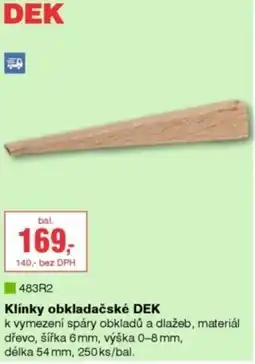 DEK Klíny obkladačské dek nabídka