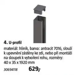 Bauhaus U-profil nabídka