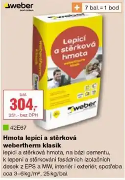 DEK Hmota lepicí a stěrková webertherm klasik nabídka