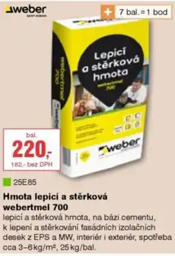DEK weber hmota lepicí a stěrková webertmel 700 nabídka