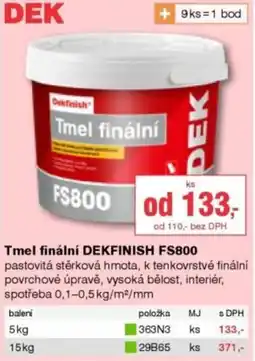 DEK Dekfinish tmel finální fs800 nabídka