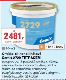DEK Cemix omítka silikonsilikátová 2729 tetracem nabídka