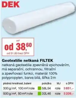 DEK Geotextilie netkaná filtek nabídka