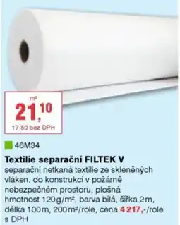DEK Filtek V textile separační nabídka