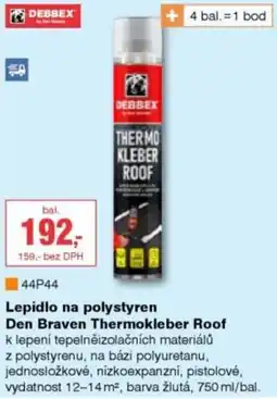 DEK Debbex lepidlo na polystyren Den braven Thermokleber Roof nabídka