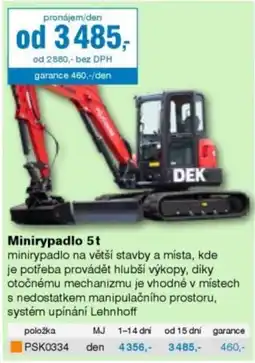 DEK DEK minirypadlo 5 t nabídka