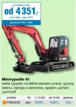 DEK Dek minirypadlo 8 t nabídka