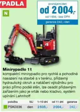 DEK DEK Minirypadlo 1 t nabídka