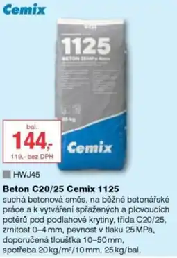 DEK Cemix Beton C20/25 1125 nabídka