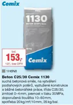 DEK Cemix Beton C25/30 1130 nabídka