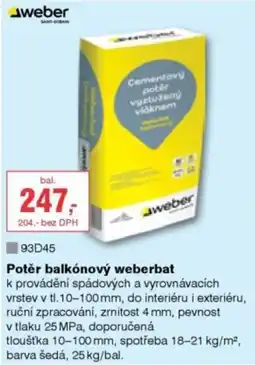 DEK Potěr balkónový weberbat nabídka