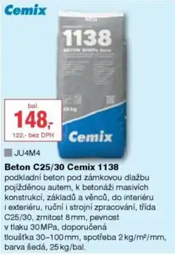 DEK Cemix 1138 Beton C25/30 nabídka