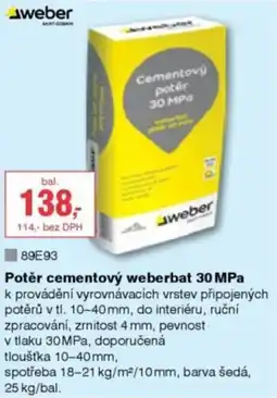 DEK Potěr cementový weberbat 30 mpa nabídka